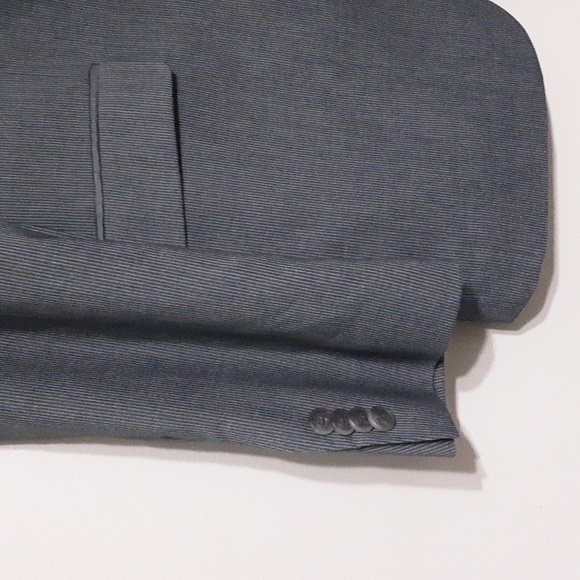 Kenneth Cole reaction men  blazer suit stripped gray event holiday 42L slim fit - Picture 3 of 7